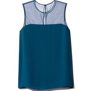Aritzia Babaton “Lionel” sleeveless mesh top, teal